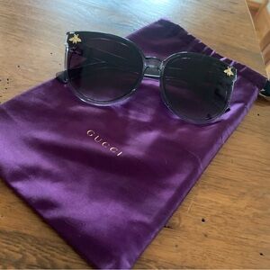 Gucci Black Sunglasses with Gold Bee Detail